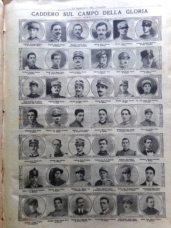 La Domenica del Corriere 2 Gennaio 1916 WW1 Feriti Gas …