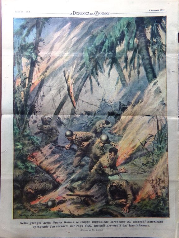 La Domenica del Corriere 2 Gennaio 1944 WW2 Cozzarini Tasso … | Immagine Gallery 5