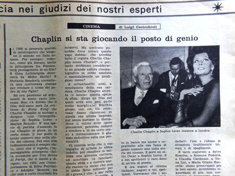 La Domenica del Corriere 2 Gennaio 1966 Chaplin Usa Russia …