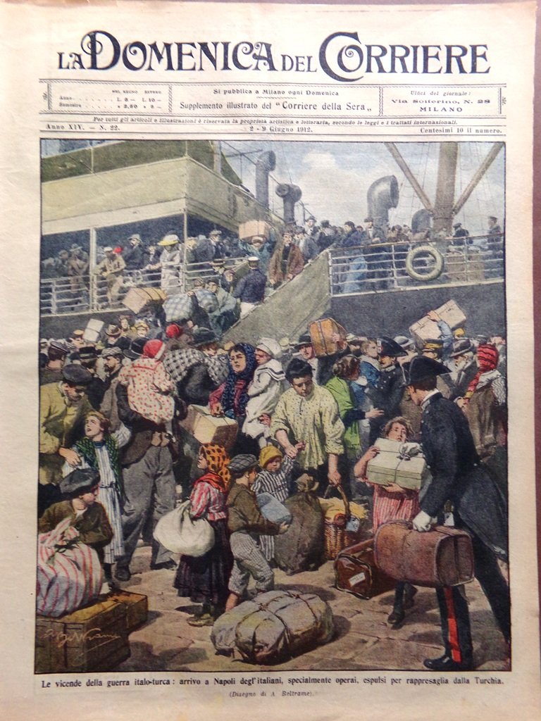 La Domenica del Corriere 2 Giugno 1912 Roosevelt Salomone Smirne … | Immagine principale