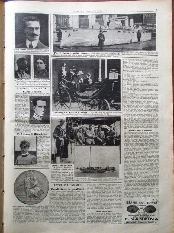 La Domenica del Corriere 2 Giugno 1918 WW1 Principe Galles …