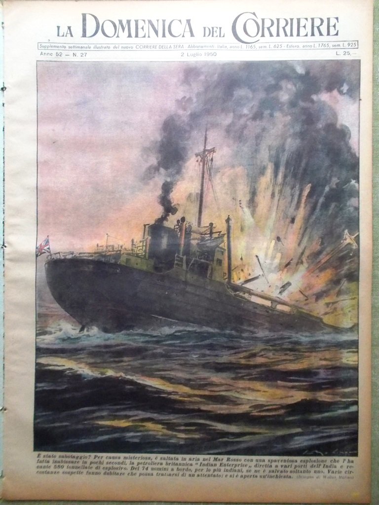 La Domenica del Corriere 2 Luglio 1950 Beltrame Toscanini Goretti …