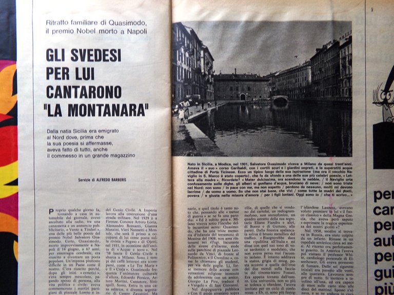 La Domenica del Corriere 2 Luglio 1968 Quasimodo Villaggio Fantozzi … | Immagine Gallery 4