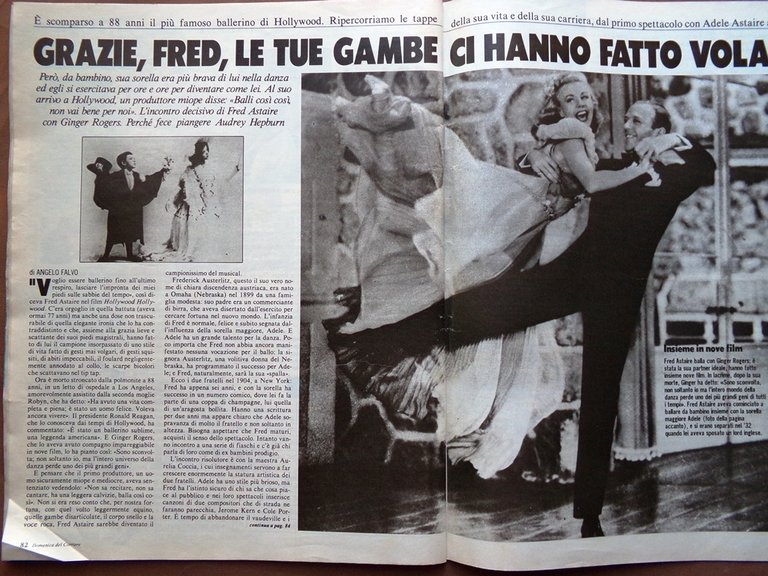 La Domenica del Corriere 2 Luglio 1987 Fred Astaire Pinocchio …