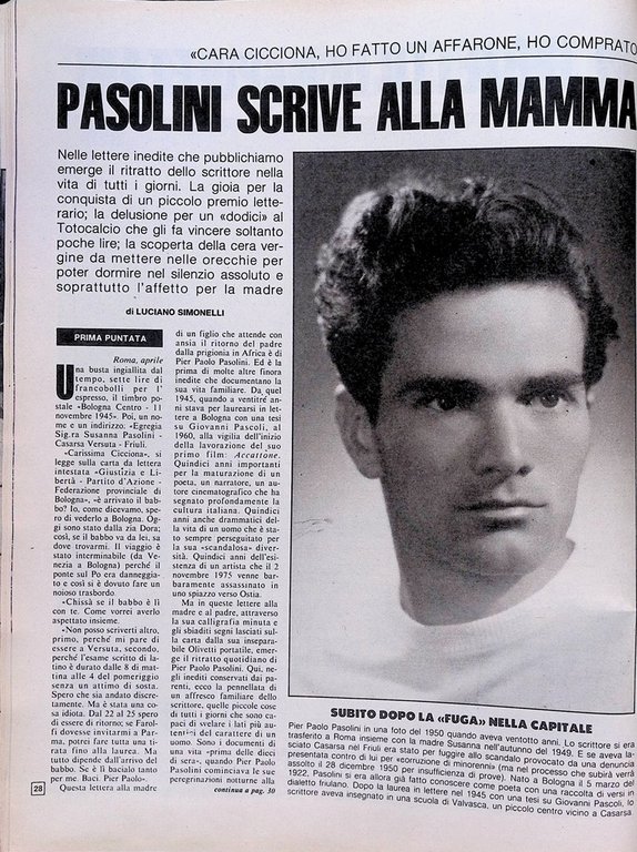 La Domenica del Corriere 2 Maggio 1981 Mussolini Columbia Pasolini …