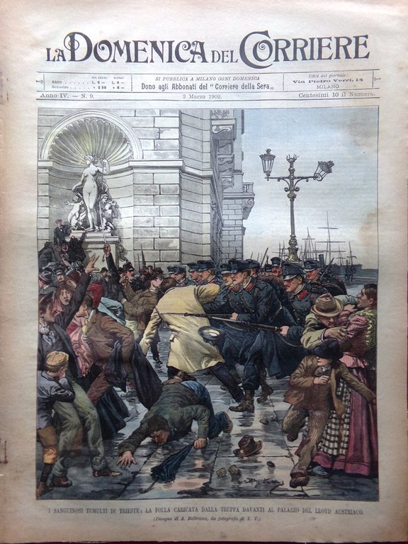 La Domenica del Corriere 2 Marzo 1902 Tumulti Trieste Santos-Dumont … | Immagine Gallery 3