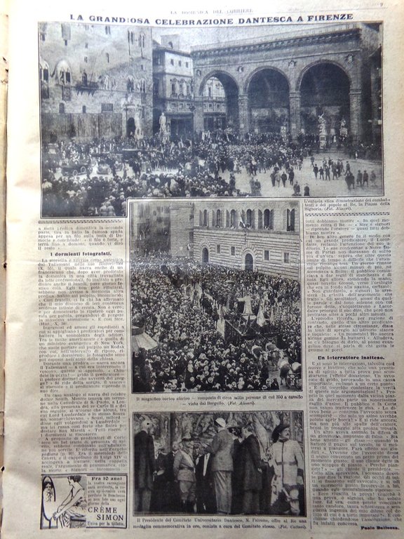 La Domenica del Corriere 2 Ottobre 1921 Oppau Germania Dante …