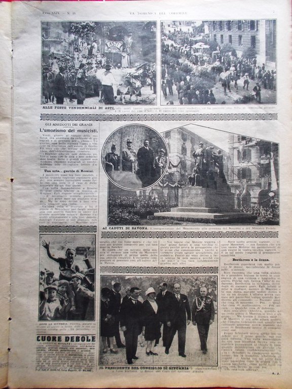La Domenica del Corriere 2 Ottobre 1927 Forzati Savona Fantasma …