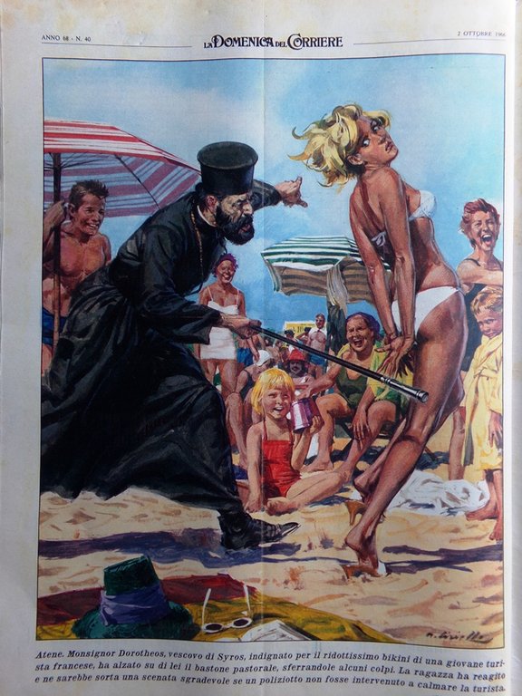 La Domenica del Corriere 2 Ottobre 1966 Hitchcock Pillola Soncino …