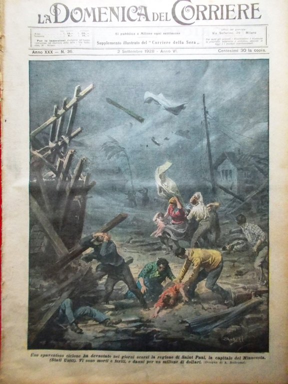 La Domenica del Corriere 2 Settembre 1928 Cimarosa Baracchini Turate … | Immagine Gallery 1