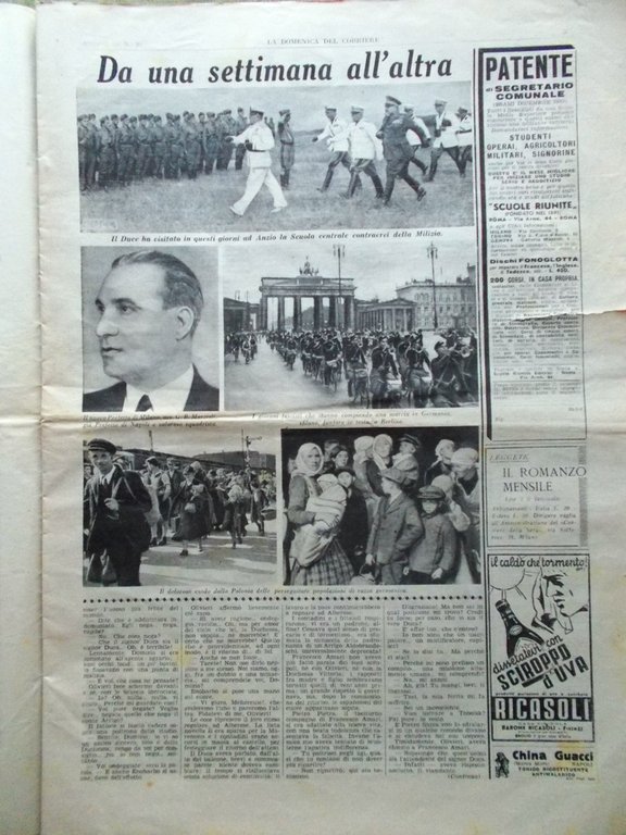 La Domenica del Corriere 2 Settembre 1939 Almenno Esodo Polonia …