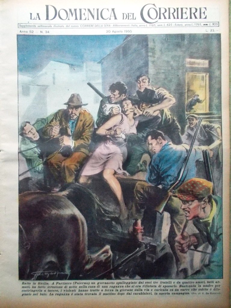 La Domenica del Corriere 20 Agosto 1950 Mecca Partinico Binda …