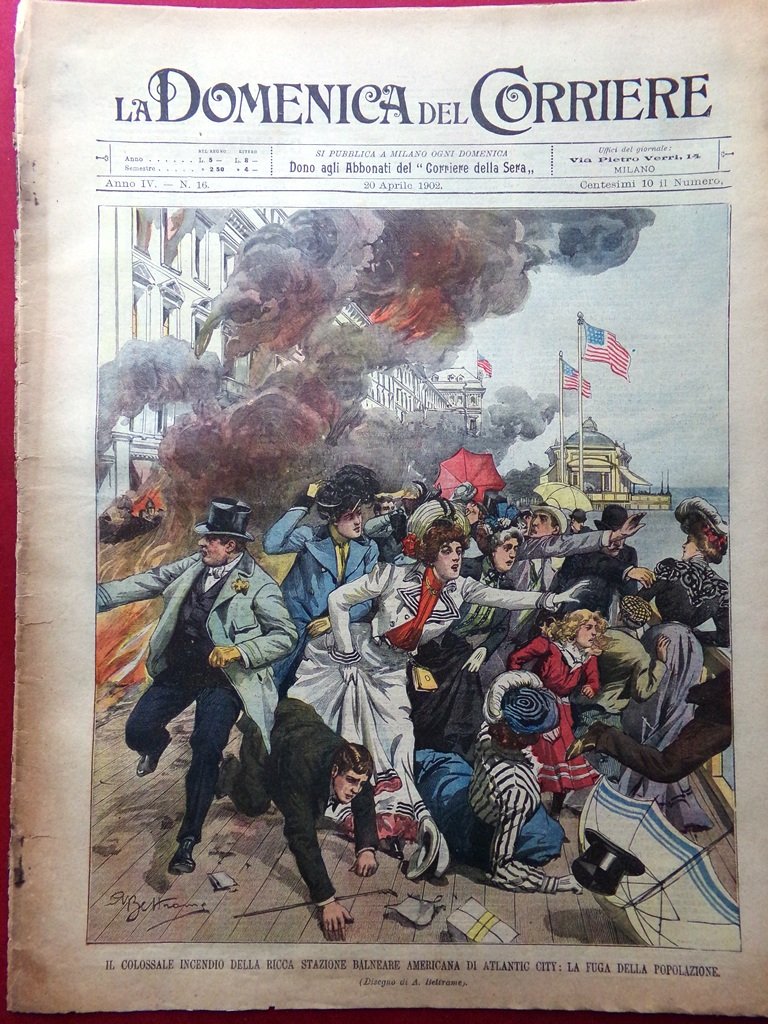La Domenica del Corriere 20 Aprile 1902 Atlantic City Corda … | Immagine principale