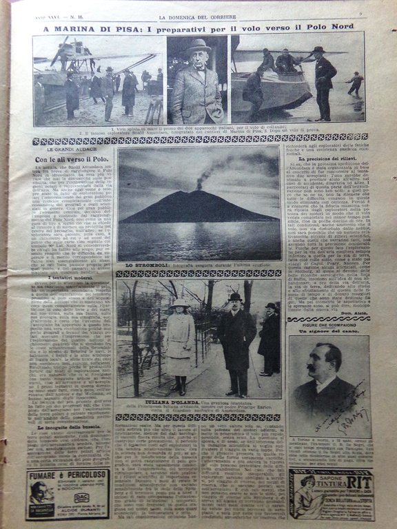 La Domenica del Corriere 20 Aprile 1924 Fiera Milano Marina …