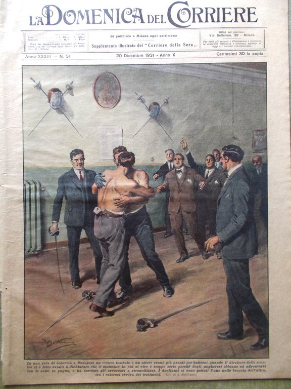 La Domenica del Corriere 20 Dicembre 1931 Boris Giovanna Nebbia … | Immagine Gallery 1