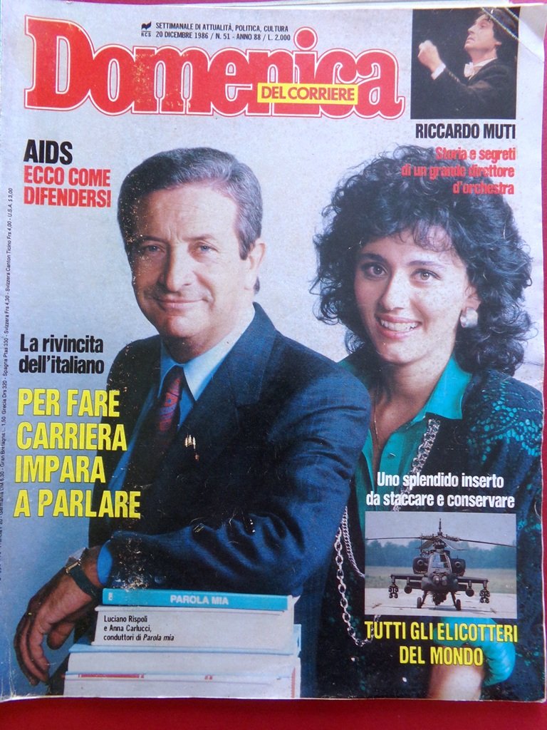 La Domenica del Corriere 20 Dicembre 1986 Montanelli Duran Muti …