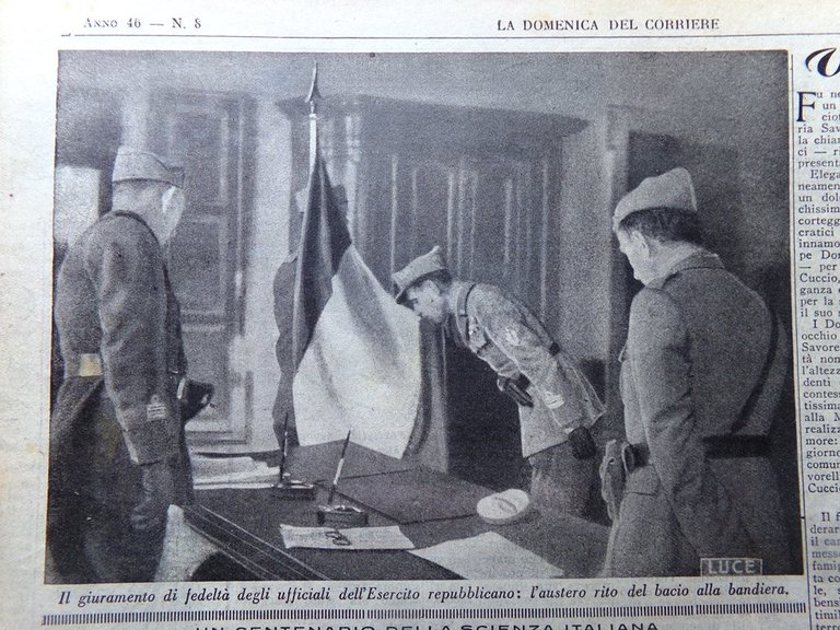 La Domenica del Corriere 20 Febbraio 1944 WW2 Giuramento Barometro …