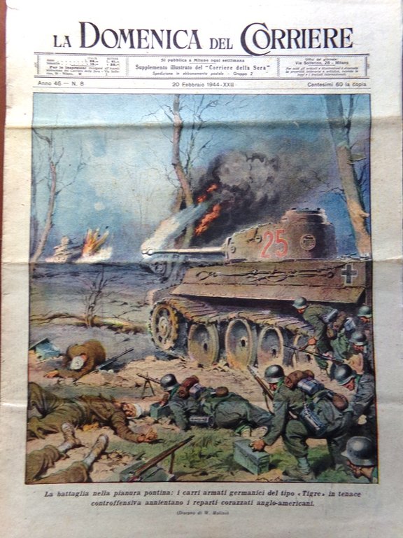 La Domenica del Corriere 20 Febbraio 1944 WW2 Giuramento Barometro …