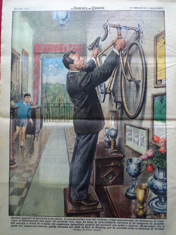 La Domenica del Corriere 20 Febbraio 1955 Ritiro di Gino … | Immagine Gallery 3