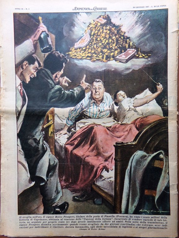 La Domenica del Corriere 20 Gennaio 1957 Pio XII Drouet …