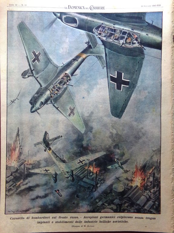 La Domenica del Corriere 20 Giugno 1943 WW2 Cuban Rosasco …