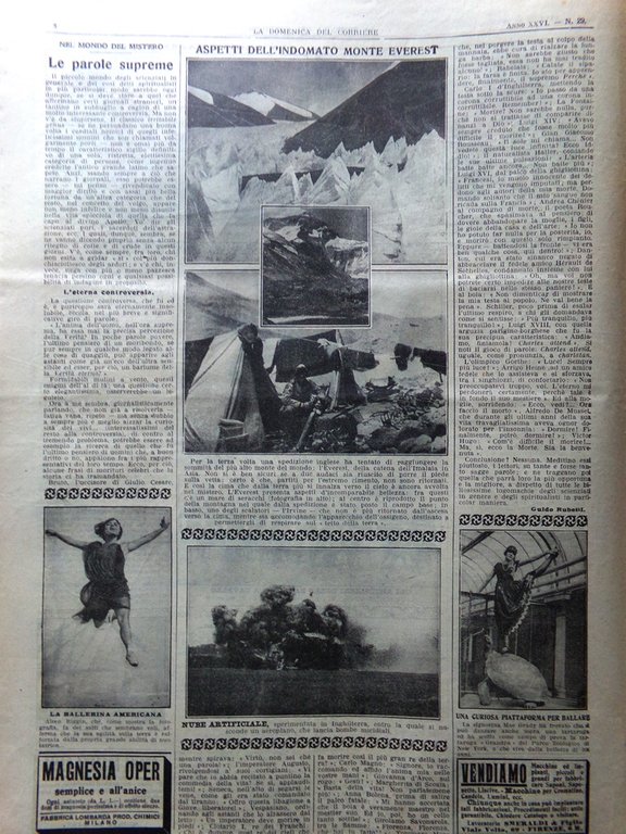 La Domenica del Corriere 20 Luglio 1924 Università Everest Gallarate …