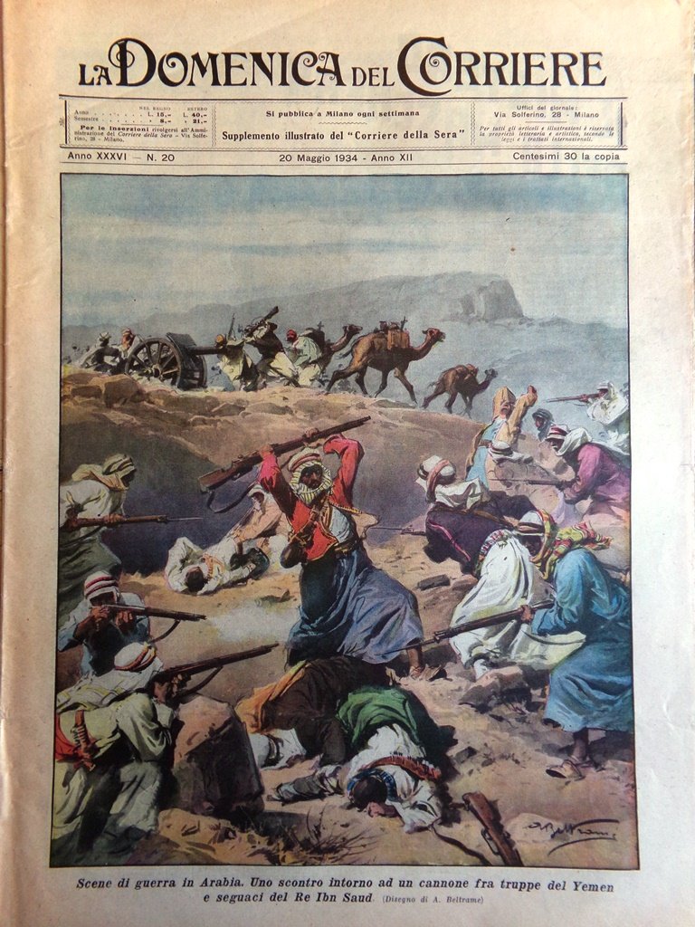 La Domenica del Corriere 20 Maggio 1934 Guerra in Arabia …