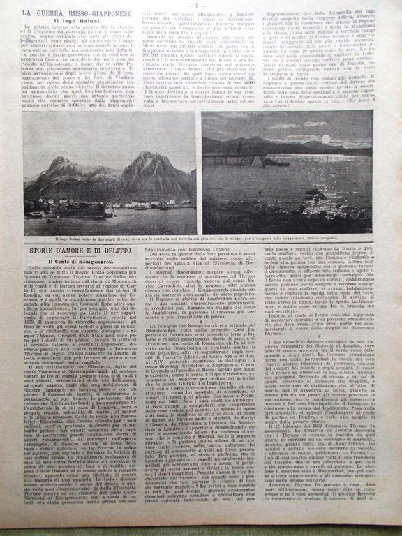 La Domenica del Corriere 20 Marzo 1904 Lago Bajkal Westinghouse …