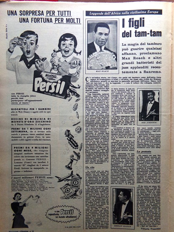 La Domenica del Corriere 20 Marzo 1960 Warren Colombo Viani …