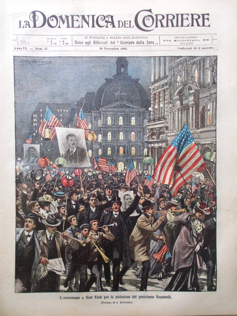 La Domenica del Corriere 20 Novembre 1904 Roosevelt Telegrafia a …