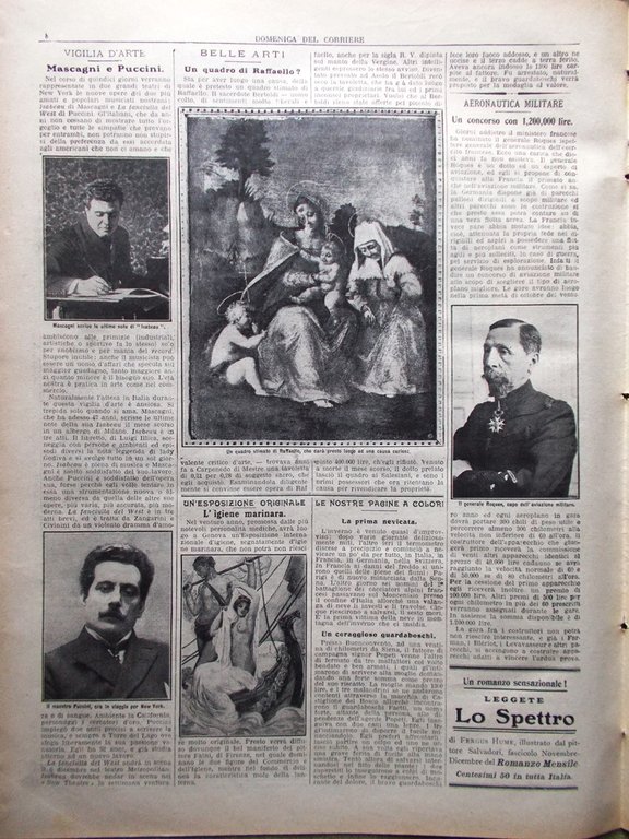 La Domenica del Corriere 20 Novembre 1910 Mascagni Puccini Cerulli … | Immagine Gallery 4