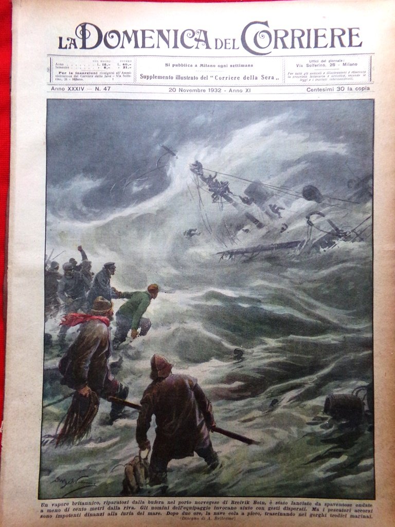 La Domenica del Corriere 20 Novembre 1932 Roosevelt Conte di …