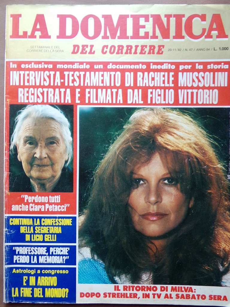 La Domenica del Corriere 20 Novembre 1982 Gelli Simoni Orfei …