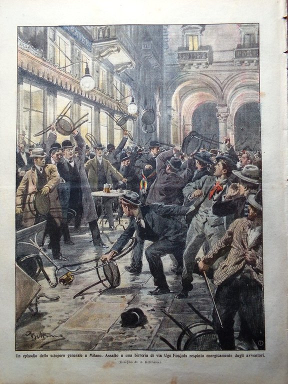 La Domenica del Corriere 20 Ottobre 1907 Toselli Sciopero Milano …