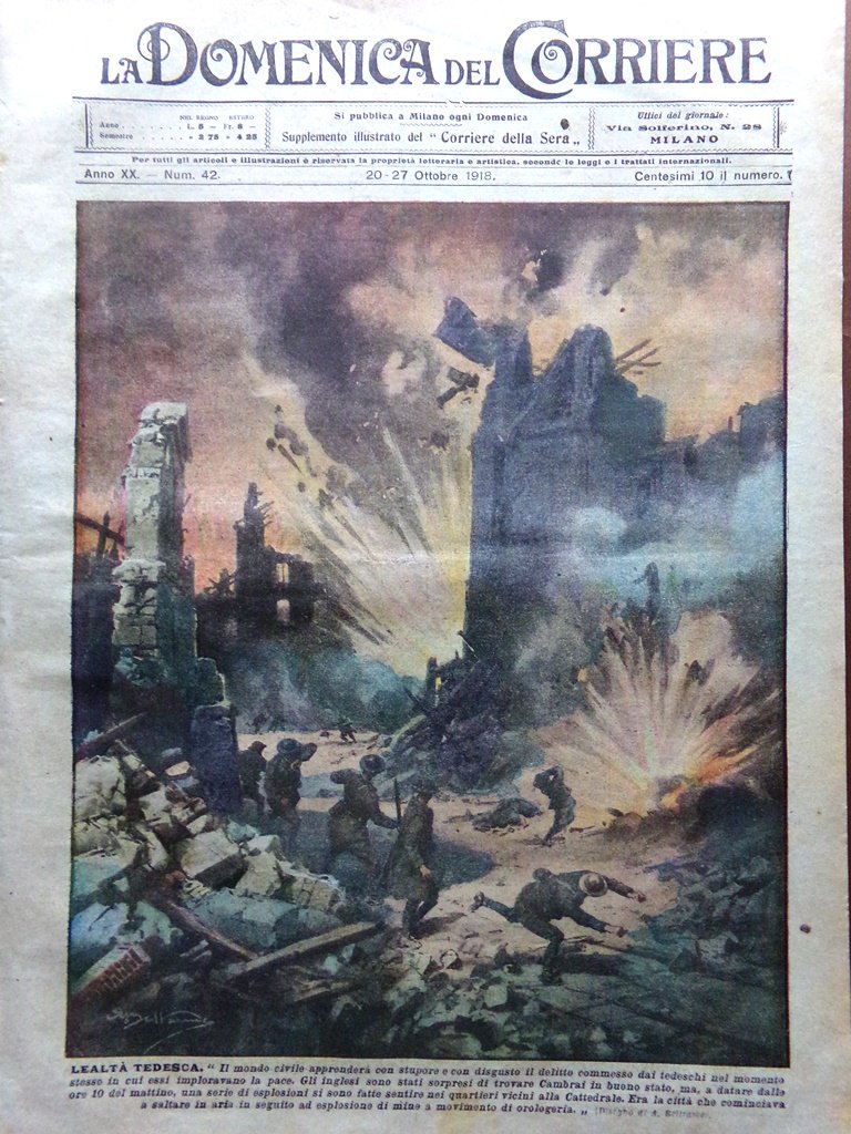 La Domenica del Corriere 20 Ottobre 1918 WW1 Granatieri Grafenwohr …