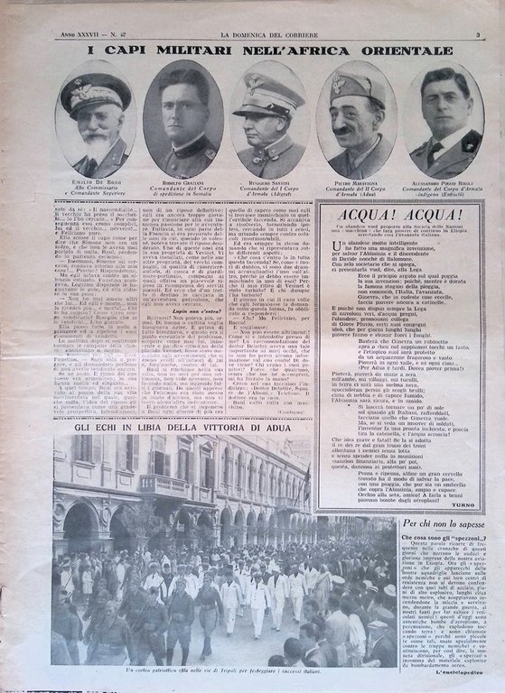 La Domenica del Corriere 20 Ottobre 1935 Guerra in Africa …