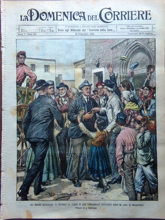 La Domenica del Corriere 20 Settembre 1903 Bontempi Ravaschieri Cisano …