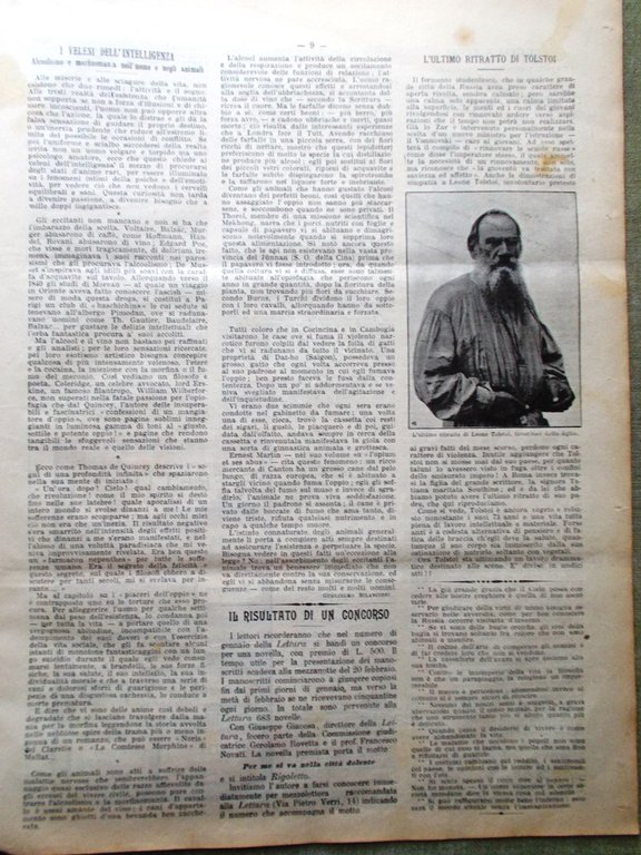 La Domenica del Corriere 21 Aprile 1901 Tolstoj Perak Loubet …