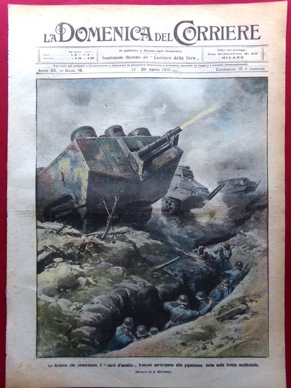 La Domenica del Corriere 21 Aprile 1918 WW1 Fronte Italia … | Immagine Gallery 3