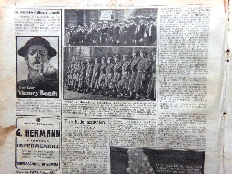 La Domenica del Corriere 21 Aprile 1918 WW1 Fronte Italia …