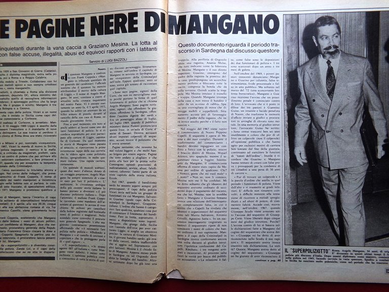 La Domenica del Corriere 21 Aprile 1974 Mangano Hearst Callas …