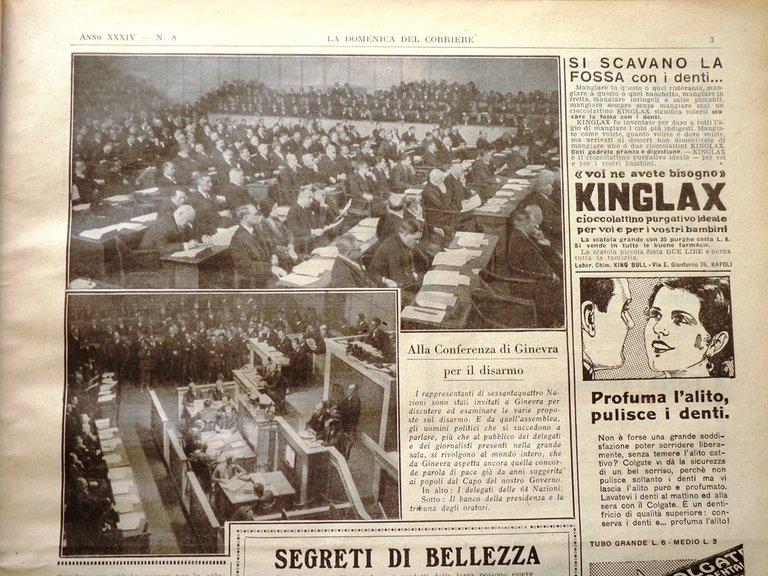 La Domenica del Corriere 21 Febbraio 1932 Papa Mussolini Cina …