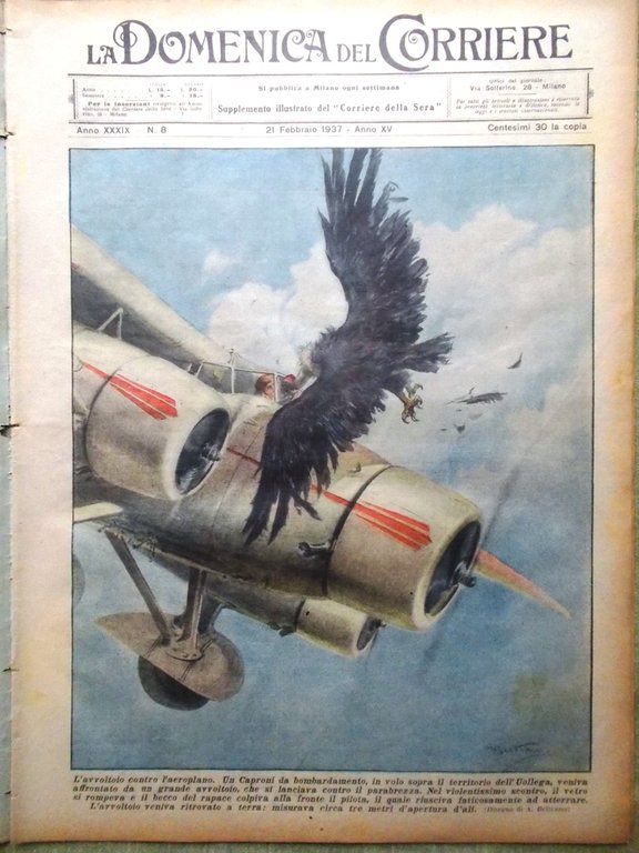 La Domenica del Corriere 21 Febbraio 1937 Maria Hitler Nobel … | Immagine Gallery 1