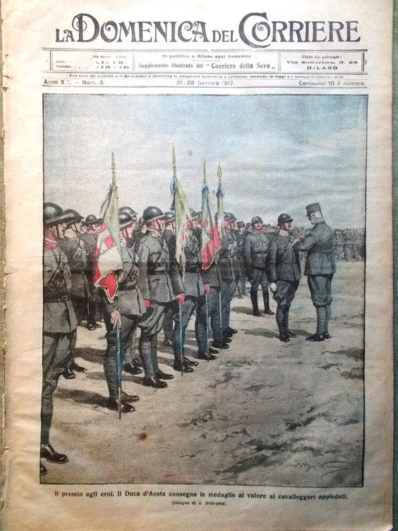 La Domenica del Corriere 21 Gennaio 1917 WW1 Morte Buffalo … | Immagine Gallery 1