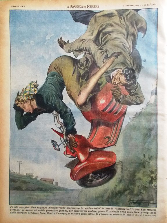 La Domenica del Corriere 21 Gennaio 1951 Morte Verdi De …