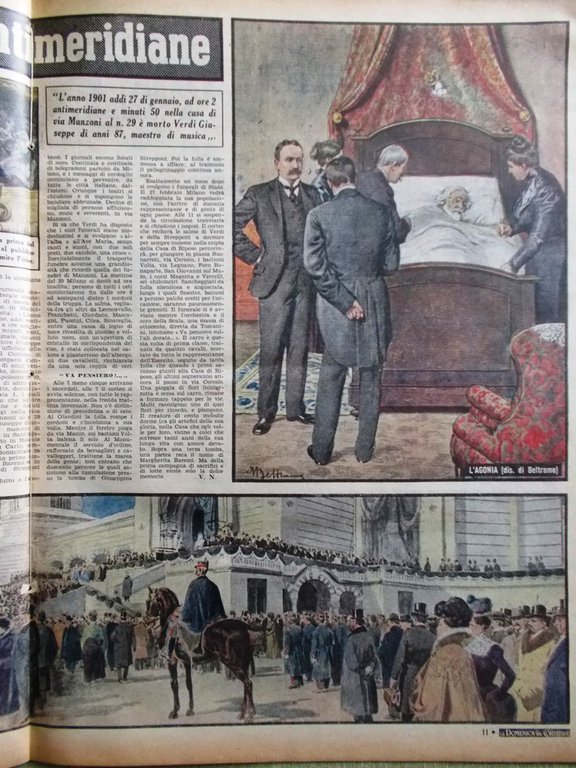 La Domenica del Corriere 21 Gennaio 1951 Morte Verdi De …