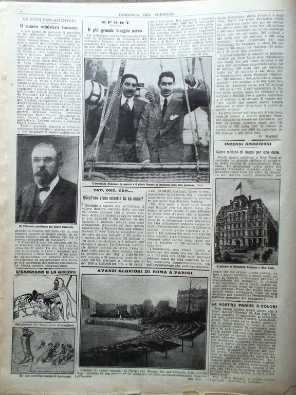La Domenica del Corriere 21 Gennio 1912 Dubonnet Dupont Morgan …