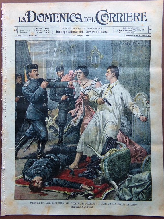 La Domenica del Corriere 21 Giugno 1903 Eccidio Sovrani Serbia … | Immagine Gallery 1