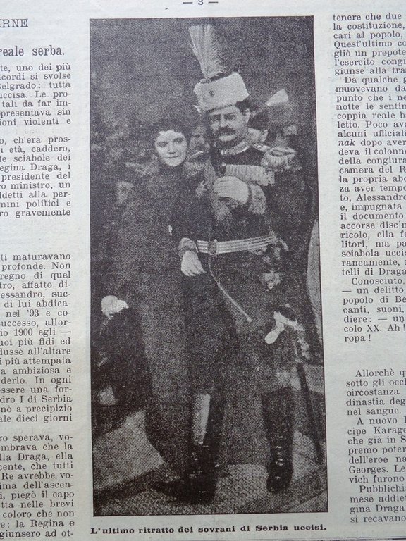 La Domenica del Corriere 21 Giugno 1903 Eccidio Sovrani Serbia …