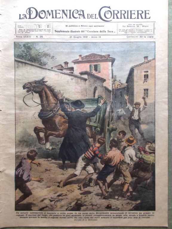 La Domenica del Corriere 21 Giugno 1931 Piccard Tiratori Sudan … | Immagine Gallery 1